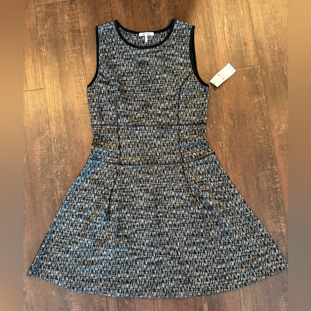 Three Dots Black and Gray Mini Dress